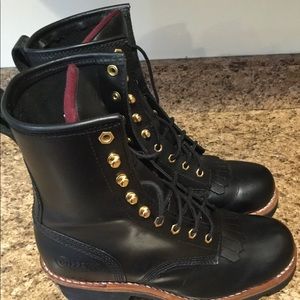 Black Leather Men's Boots